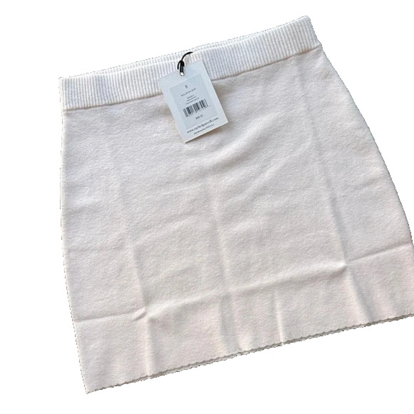 NWT Rachel Parcell Womens Pastel Mauve Sweater Knit Scallop Mini Skirt Size S - Picture 2 of 10